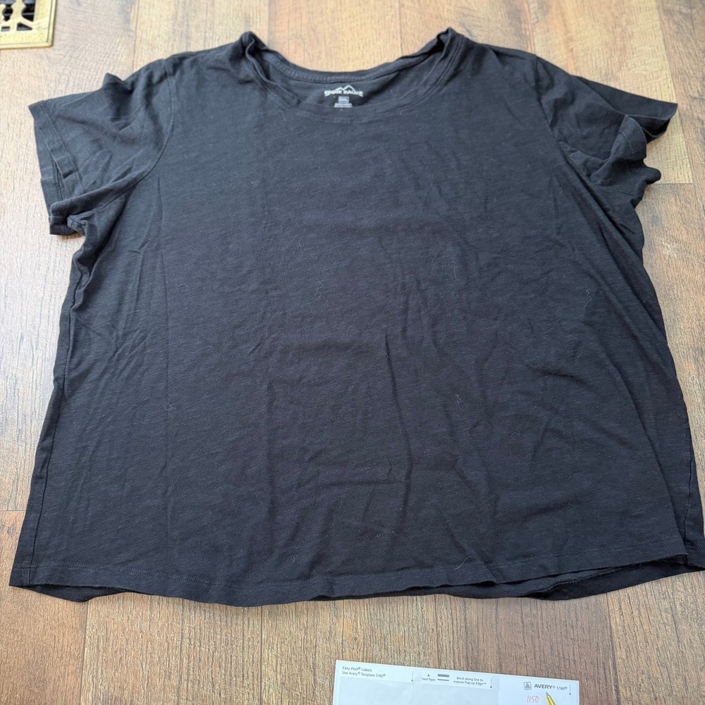 Vintage 90s Eddie Bauer T-Shirt Women XXXL Black ELT07855